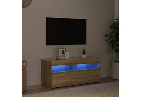 vidaXL TV-meubel met LED 90x35x40cm Sonoma Eiken (55% Korting!)