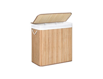 SONGMICS 150L Wasmand met 3 Vakken & Deksel - 55% Korting!