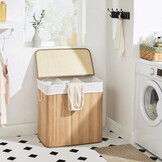 SONGMICS 150L Wasmand met 3 Vakken & Deksel - 55% Korting!