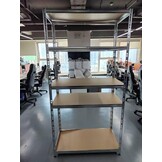 Opbergrek Staal MDF 75x30x150cm Zilver - 55% Korting!