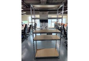 Opbergrek Staal MDF 75x30x150cm Zilver - 55% Korting!