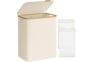 Wasmand Cream White 65L - Ruimtebesparend & 30% Korting!
