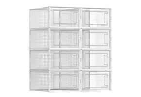 Transparante Schoenendozen Set (8 st.) - Stapelbaar met Deur - 55% Korting!