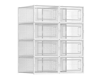 Transparante Schoenendozen Set (8 st.) - Stapelbaar met Deur - 55% Korting!