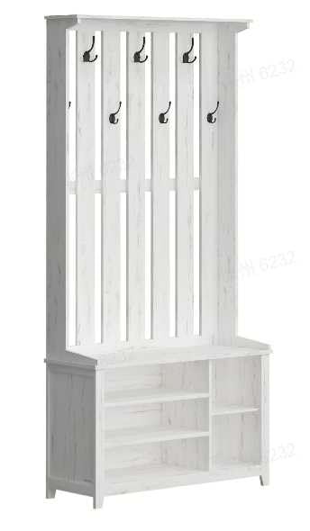 Kapstok met Bankje Rustic White - 35% Korting!