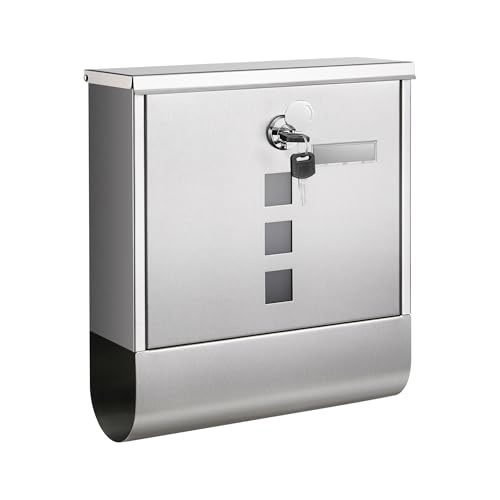 Stalen Brievenbus Zilver 37x11x37cm - Met Krantenvak & Slot - 35% Korting!