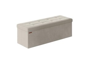 Opbergbank Fluweel Cream White 110cm - Nu met 30% Korting!