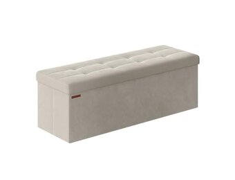 Opbergbank Fluweel Cream White 110cm - Nu met 30% Korting!