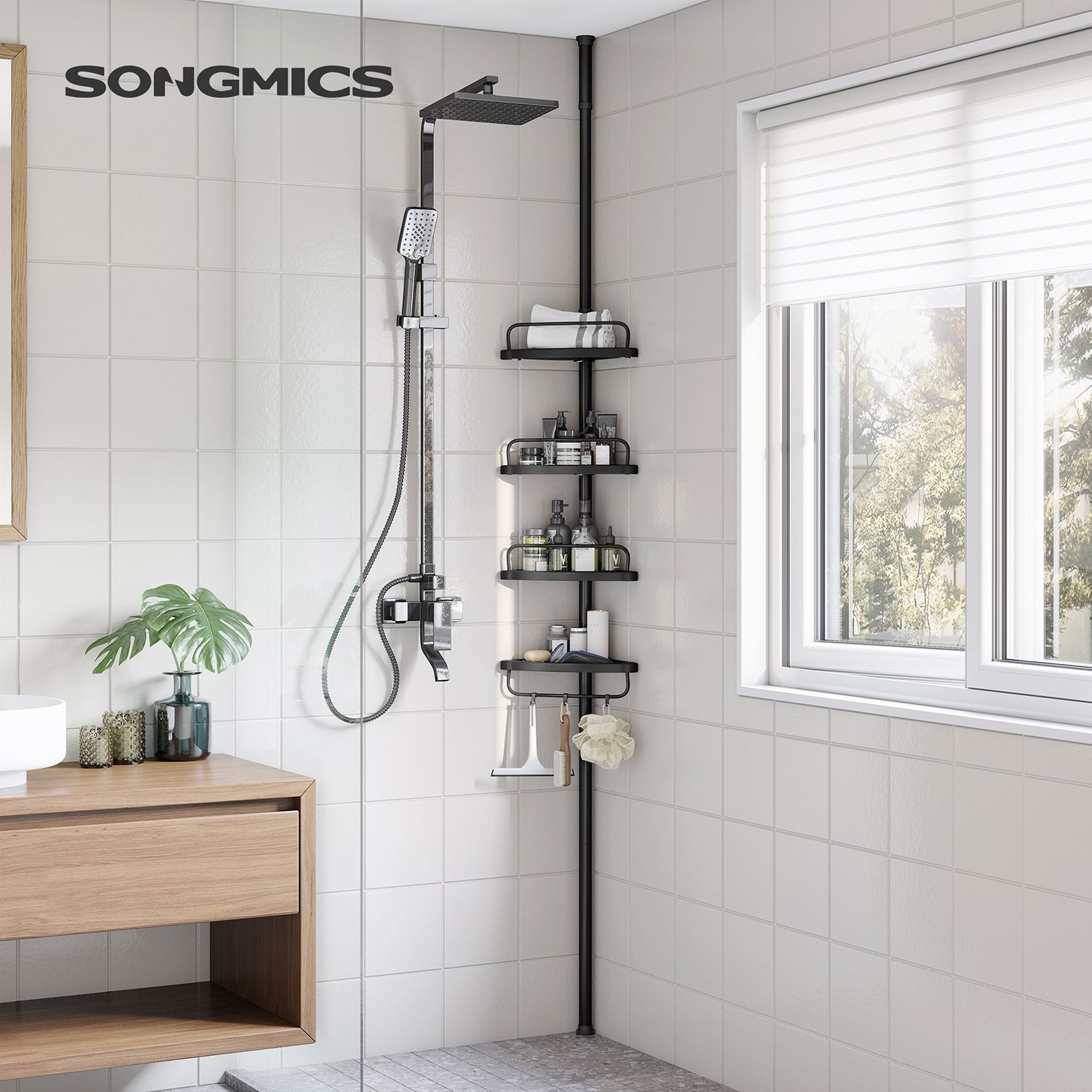 SONGMICS Douchehoekrek - 35% Korting - Zwart