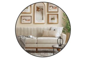 Ronde Wandspiegel Ink Black Aluminium 76cm | -35%