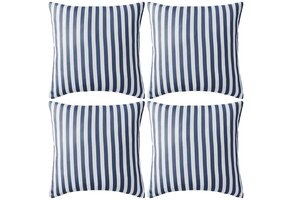 vidaXL Buitenkussens 45x45cm Gestreept Marineblauw (4 stuks) - 65% Korting!