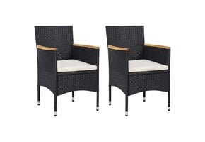 vidaXL Poly Rattan Tuinstoelen Set (2 stuks) - Zwart | 60% Korting
