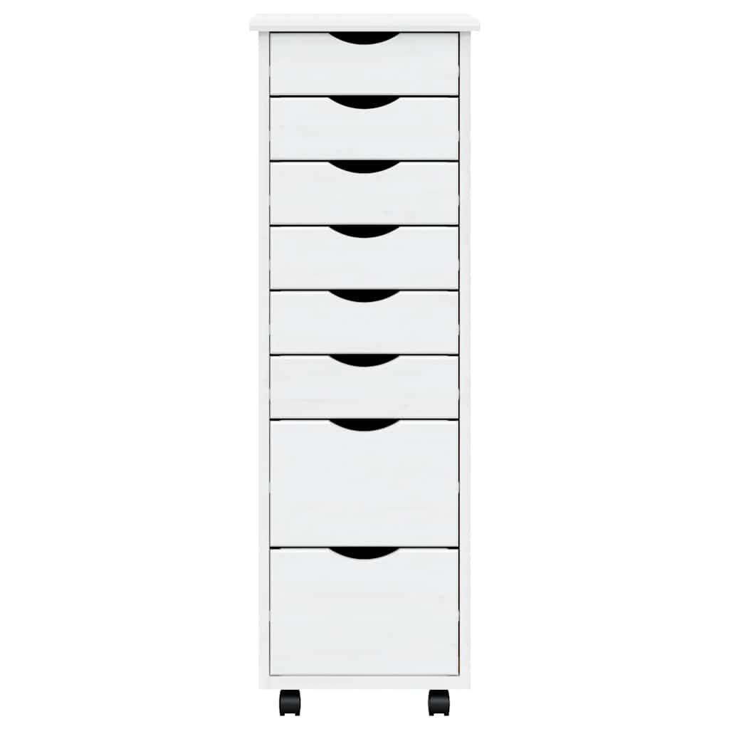 vidaXL Ladekast MOSS 8 laden - Massief Grenenhout Wit - 41% Korting!