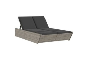 vidaXL Ligbed 2-persoons Poly Rattan Grijs - Nu 79% Korting!