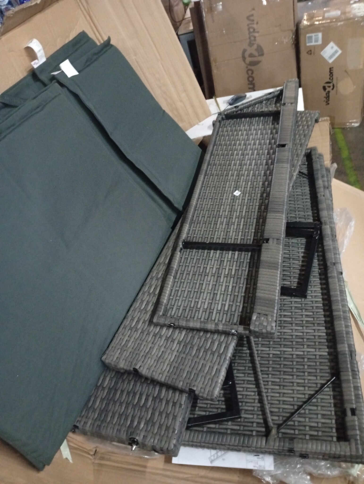 vidaXL Ligbed 2-persoons Poly Rattan Grijs - Nu 79% Korting!