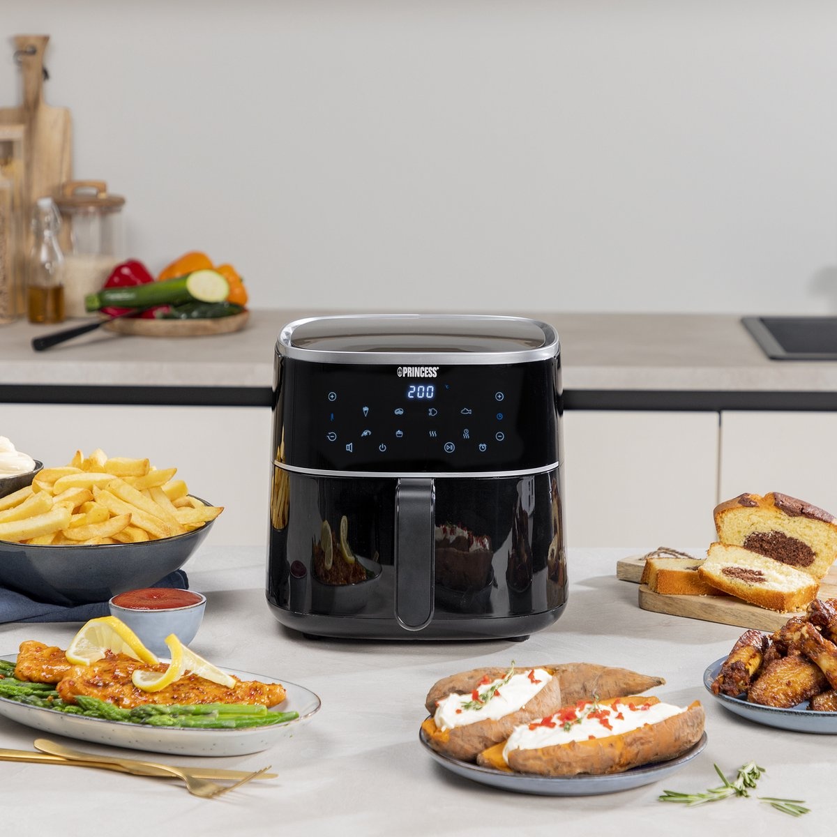 Princess Digitale Airfryer 4L - 8 Prog. - PFAS Vrij - 35% Korting