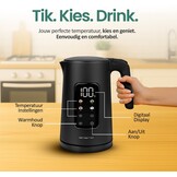 Emerio Waterkoker 1.7L met Temp.reg. & Warmhoudfunctie - Zwart - Nu 53% Korting!