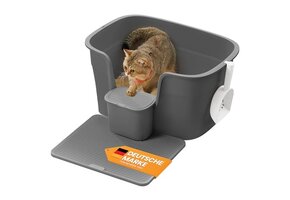 Ruime Kattenbak Extra Groot Grijs (75cm) met Mat & Schep - 35% Korting!