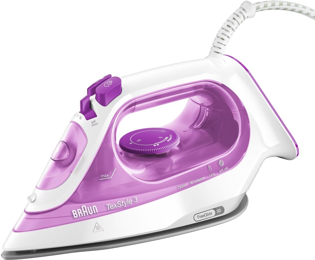 Braun TexStyle 3 SI3030PU Stoomstrijkijzer - 53% Korting - Paars