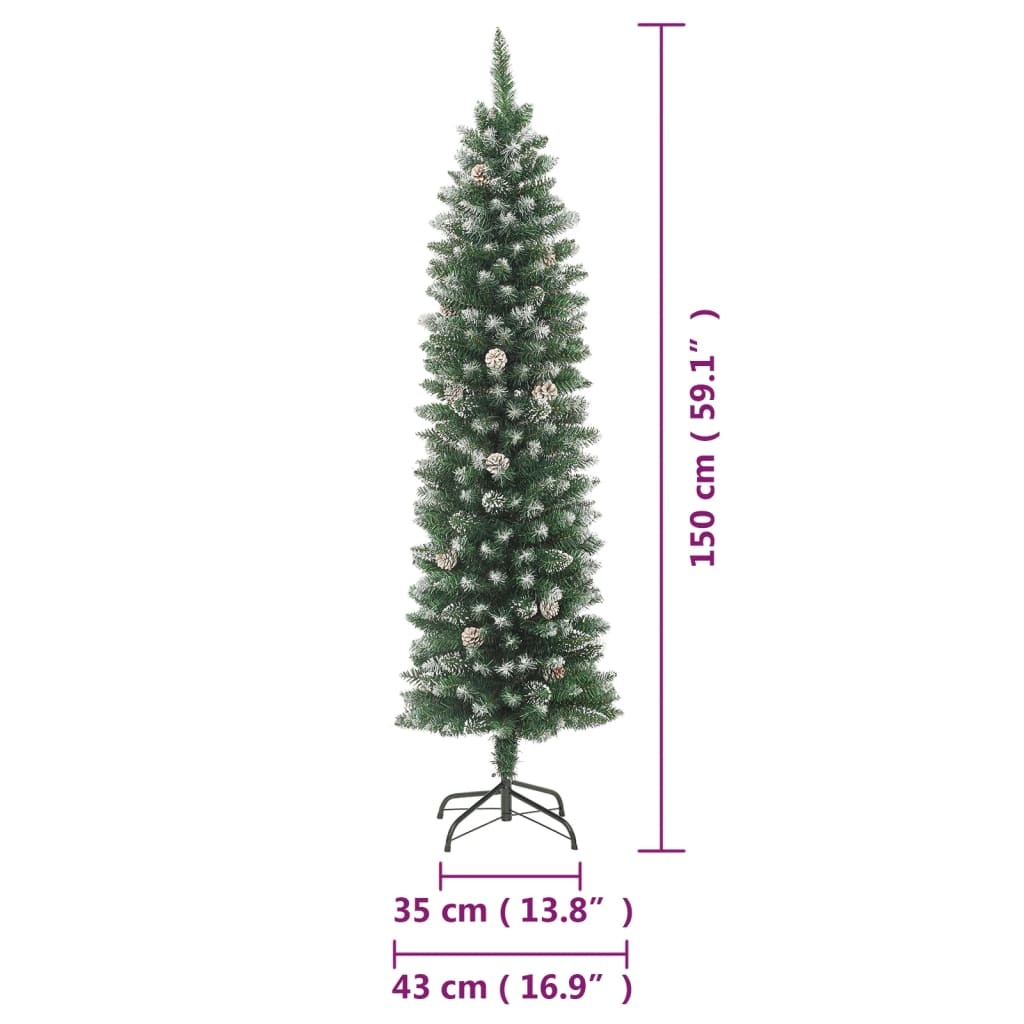 vidaXL Smalle Kunstkerstboom 150 cm PVC - 35% Korting!