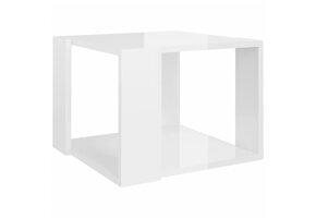 vidaXL Salontafel Hoogglans Wit - 40x40x30 cm - 55% Korting