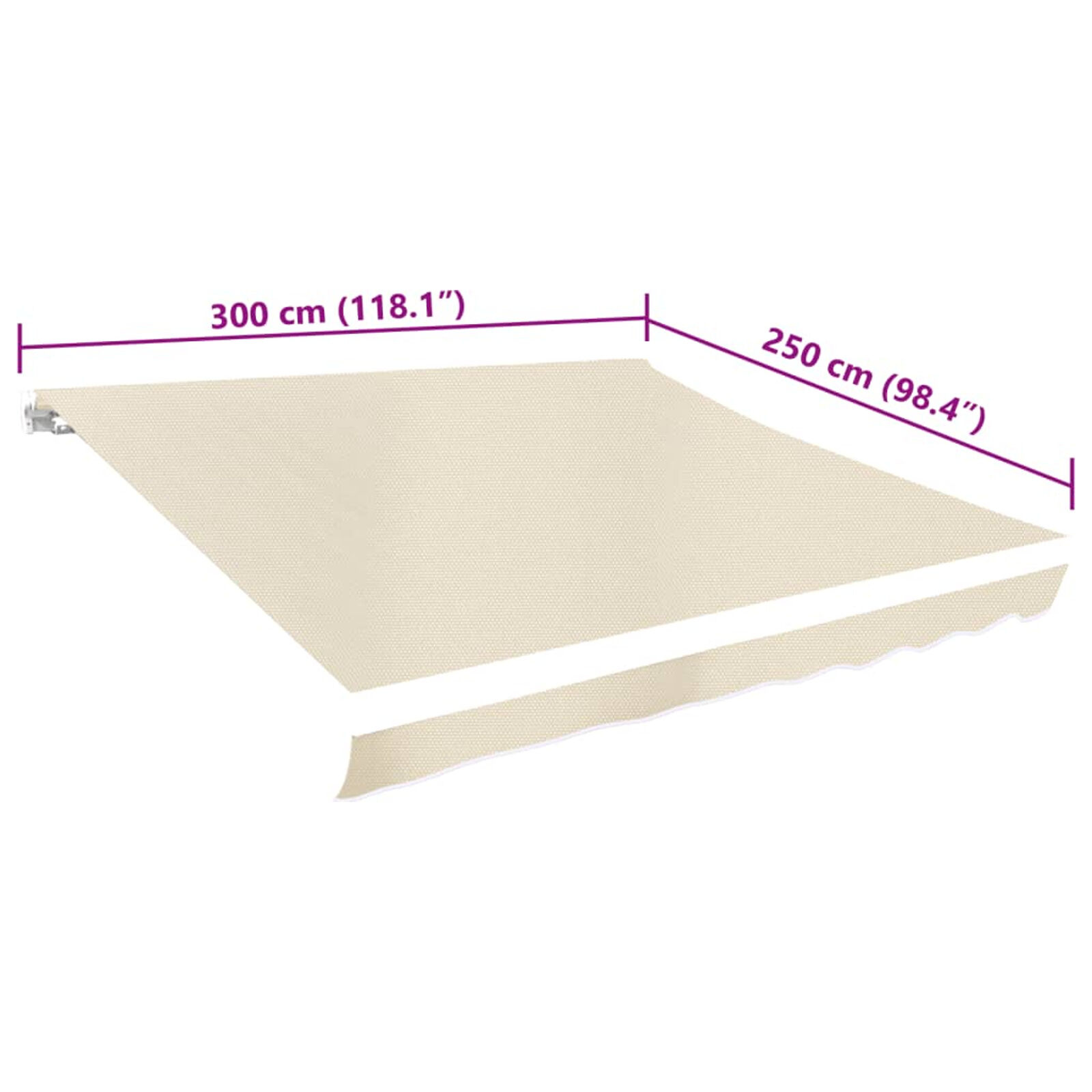 vidaXL Luifeldoek Canvas Crème 3x2,5m - 55% Korting!