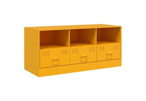 vidaXL TV-meubel 99x39x44 cm Staal Mosterdgeel - 64% Korting!