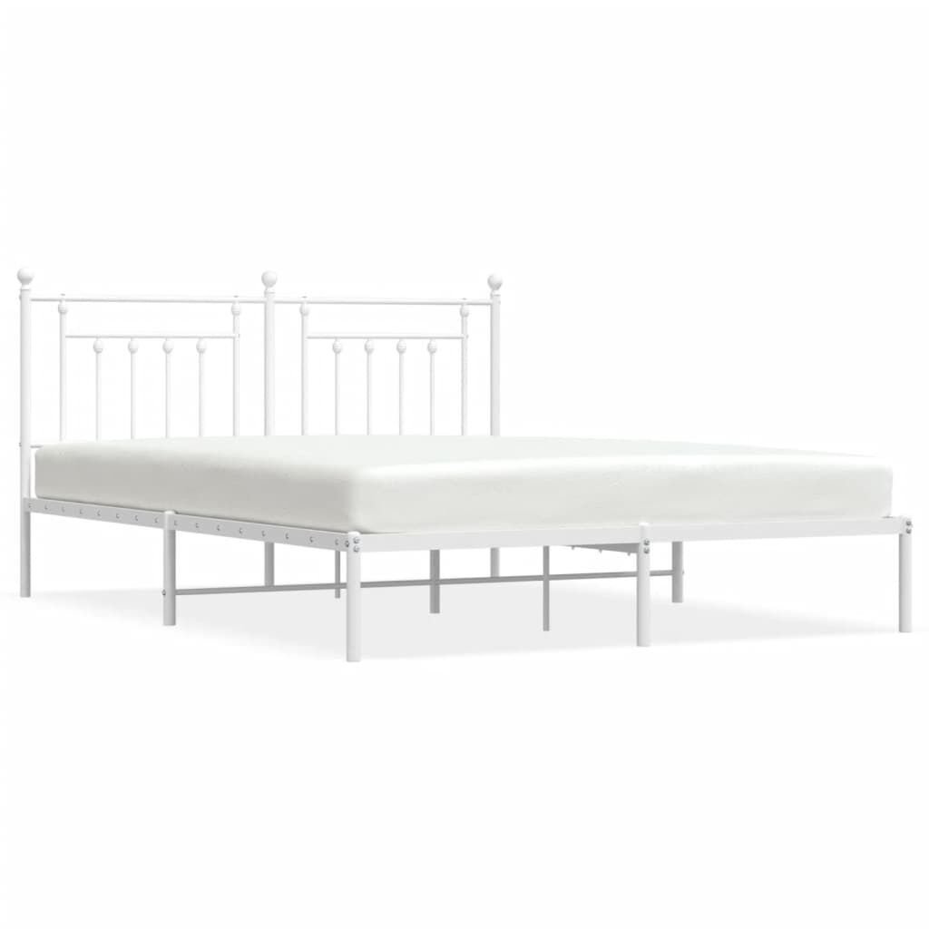 vidaXL Bedframe Metaal Wit 160x200 cm - 47% Korting!