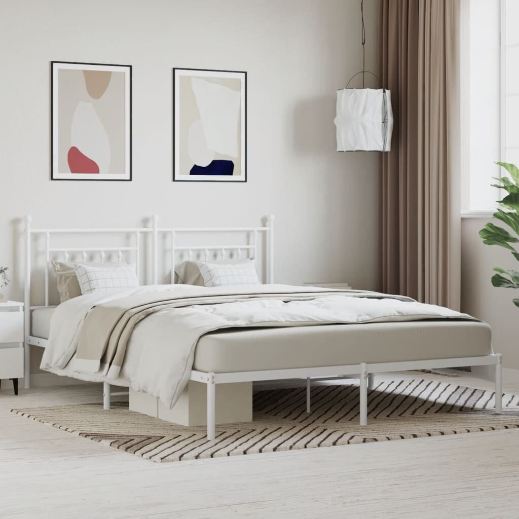 vidaXL Bedframe Metaal Wit 160x200 cm - 47% Korting!