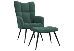 vidaXL Relaxstoel met voetenbank Fluweel Donkergroen - 47% Korting!