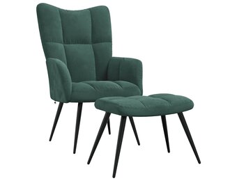 vidaXL Relaxstoel met voetenbank Fluweel Donkergroen - 47% Korting!