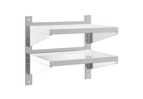 vidaXL Wandschap 2-laags Roestvrijstaal Zilver - 64% Korting!