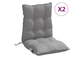 vidaXL Stoelkussens 2 st lage rug, Oxford, Grijs - Nu 41% Korting!