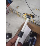 vidaXL Luifel handmatig uittrekbaar 300 cm blauw/wit - 68% Korting