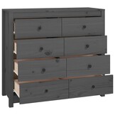 vidaXL Dressoir Grenenhout Grijs - 63% Korting