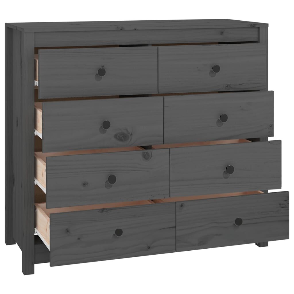 vidaXL Dressoir Grenenhout Grijs - 63% Korting