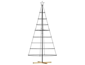 vidaXL Kerst Cone Boom Zwart 210cm (incl. standaard) - 57% Korting!