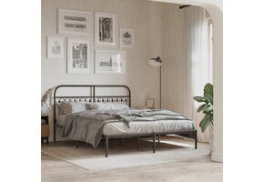 vidaXL Hoofdbord 150 cm Metaal Zwart - 47% Korting