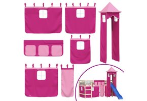 vidaXL Gordijnen Hoogslaper (64% korting) - Roze Polyester
