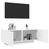 vidaXL TV-meubel 100cm Wit - Bewerkt Hout | 42% Korting