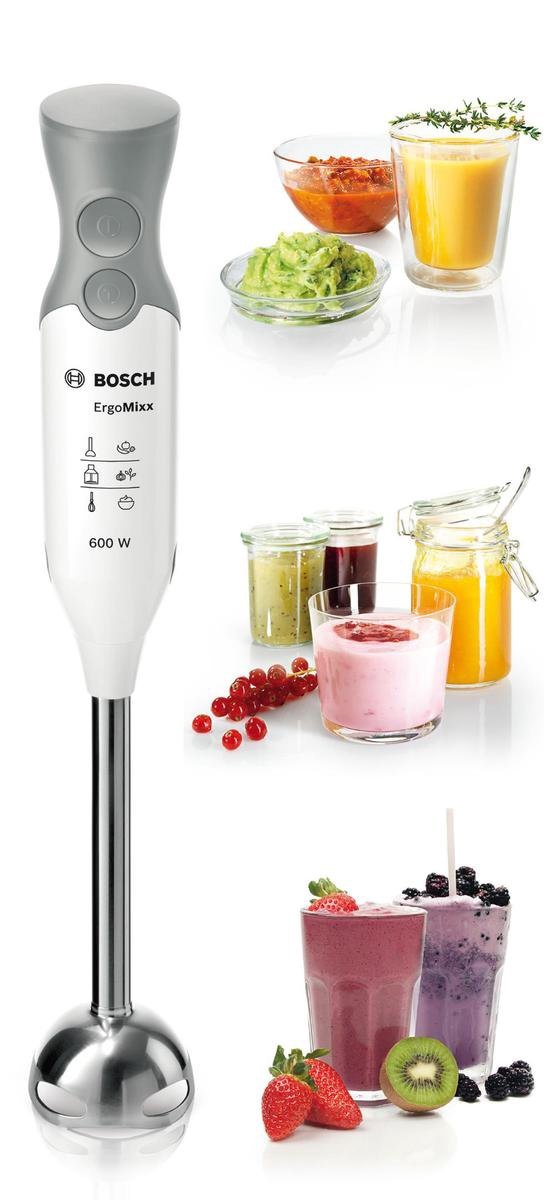 Bosch ErgoMixx Staafmixer 600W - Wit/Grijs | 53% Korting