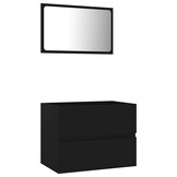 vidaXL 2-delige Badkamermeubelset Zwart - Bewerkt Hout | 64% Korting