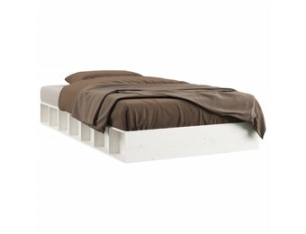 vidaXL Bedframe Massief Hout Wit 140x190 cm - Nu 64% Korting!