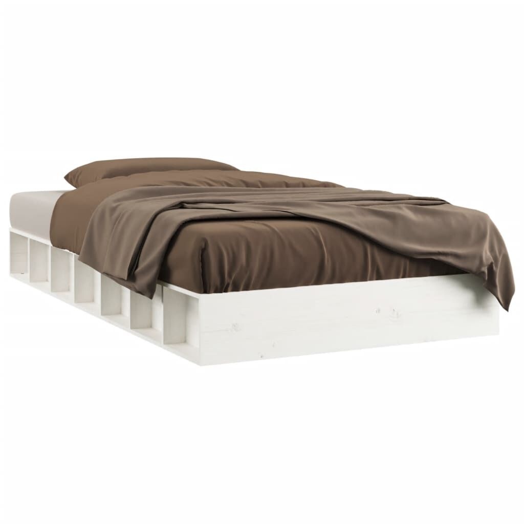 vidaXL Bedframe Massief Hout Wit 140x190 cm - Nu 64% Korting!