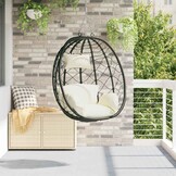 vidaXL Hangende ei-stoel Crèmewit | 41% Korting | Poly Rattan