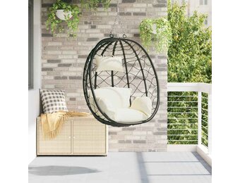 vidaXL Hangende ei-stoel Crèmewit | 41% Korting | Poly Rattan