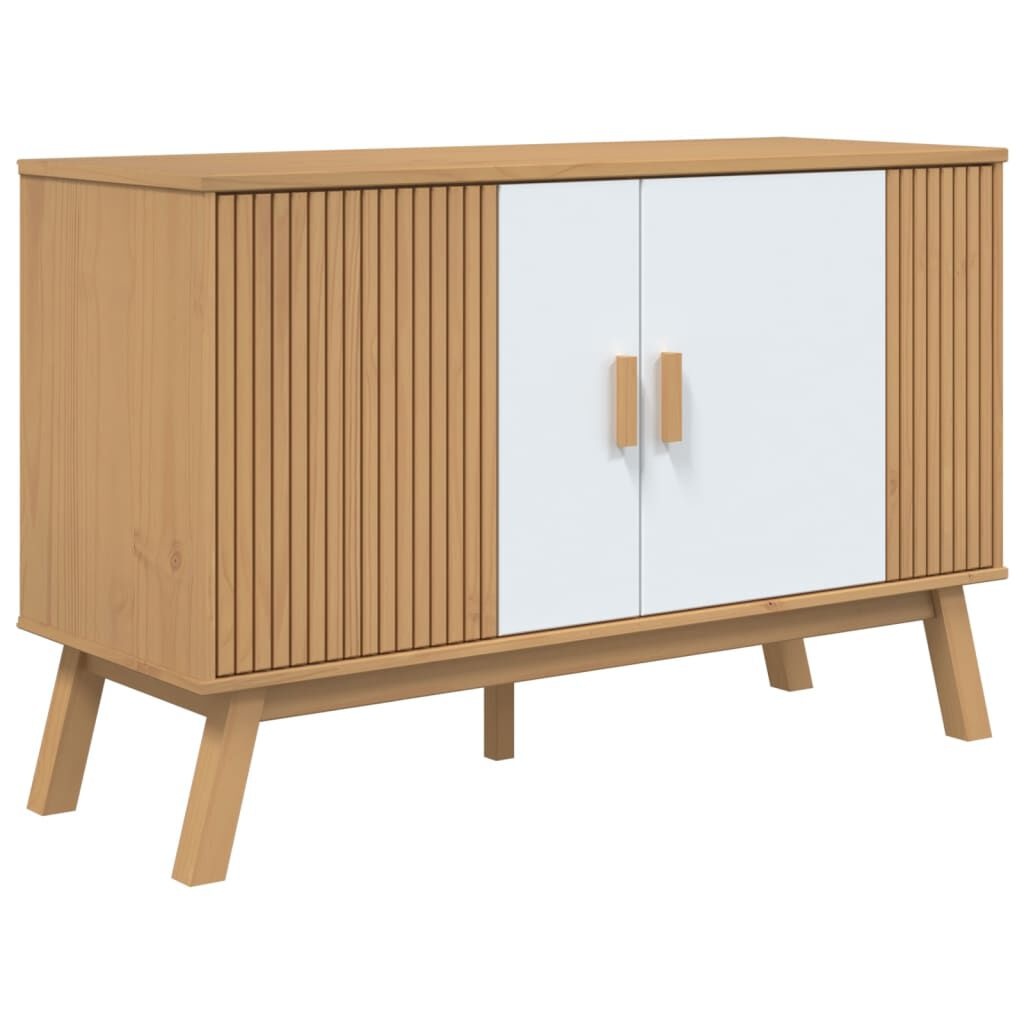 vidaXL Dressoir OLDEN Grenenhout Wit/Bruin - 42% Korting!