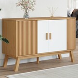 vidaXL Dressoir OLDEN Grenenhout Wit/Bruin - 42% Korting!
