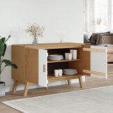 vidaXL Dressoir OLDEN Grenenhout Wit/Bruin - 42% Korting!