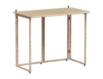 vidaXL Tuintafel Inklapbaar Poly Rattan Beige - 65% Korting!